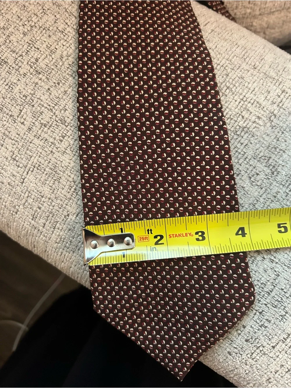 Polo Ralph Lauren Vintage Men's Burgundy Patterned Silk Tie USA Made